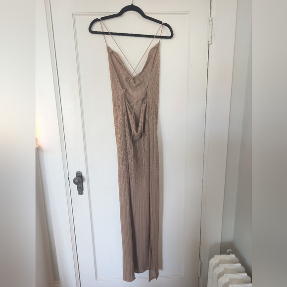 Michael Costello X Revolve Shannon Crochet Maxi Dress Nude Women's Medium - Picture 4 of 9